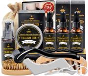 Bartpflege Set für Männer,Bart Set Geschenk Herren mit Bartroller, Bartshampoo, Bartöl, Bart Balsam, Bartkamm, Bartbürste,Bartschere,Bartschablonen,Papa Geschenk für Männer Weihnachten Geburtstag